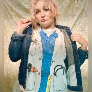 Graphic Doctor ringer white tee